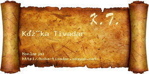 Kóka Tivadar névjegykártya